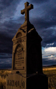 A Masonic grave at Silver Cliff Cemetery where the ghost lights have been seen